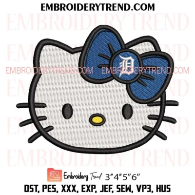 Hello Kitty Face Detroit Tigers Embroidery Design – Fan Baseball Angels Pes Design File