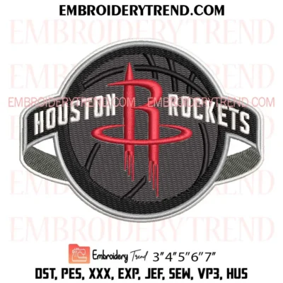 Houston Rockets Embroidery Design, NBA Sport Pes Design File