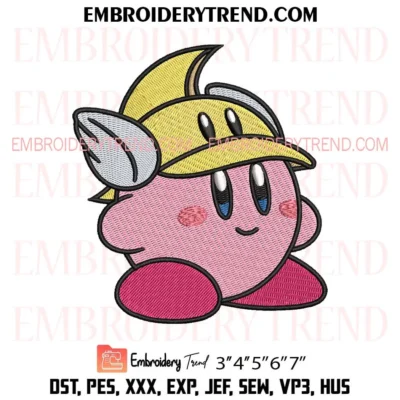 Kirby Wing Cap Embroidery Design – Cute Game Character Machine Embroidery File