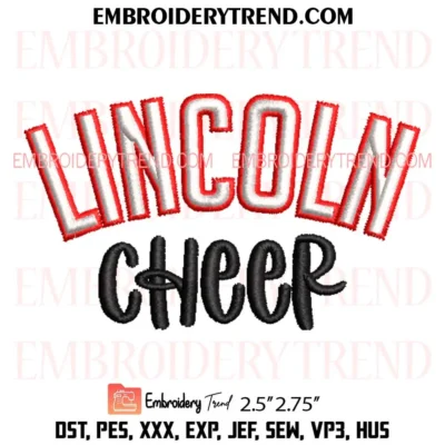 Lincoln Cheer Puff 1 Embroidery Design, Custom Pes Design File