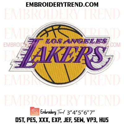 Los Angeles Lakers Logo Embroidery Design, NBA Sport Pes Design File