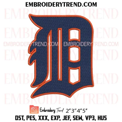MLB Detroit Tigers Embroidery Design – Baseball Logo Digital Download
