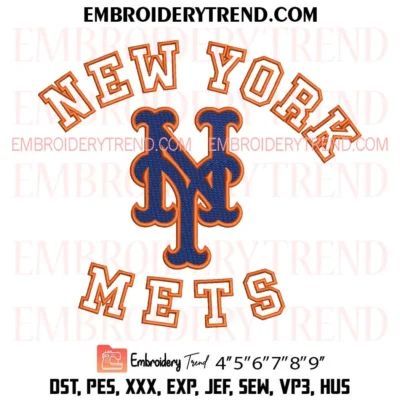 New York Mets Team Embroidery Design, MLB Logo Pes Design File