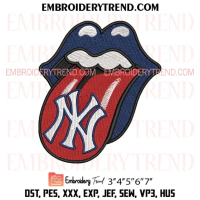 Yankees Tongue Embroidery Pattern – MLB Baseball Digital Download