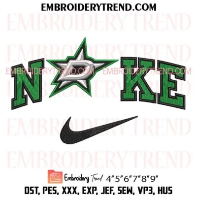 Nike Dallas Stars Embroidery Design, Team Hockey Pes Design File