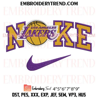 Nike Los Angeles Lakers Embroidery Design, Basketball Sport Pes Design File