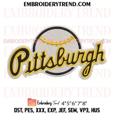 Pittsburgh Baseball Embroidery Design, Pittsburgh Pirates Pes Design File