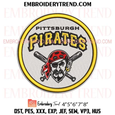 Pittsburgh Pirates Baseball Embroidery Design, Baseball Team Pes Design File