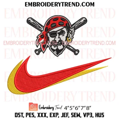 Pittsburgh Pirates Swoosh Embroidery Design, Baseball Logo Pes Design File