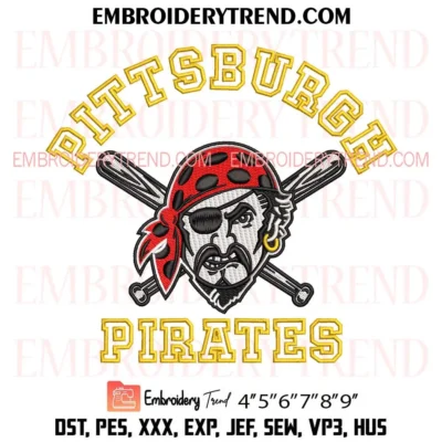 Pittsburgh Pirates Team Embroidery Design, Logo Baseball Pes Design File