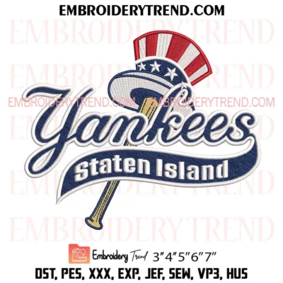 Staten Island Yankees Logo Embroidery Design, MLB Sport Pes Design File
