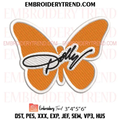 Dolly Parton Orange Butterfly Embroidery Design, Tennessee Football PES Design File