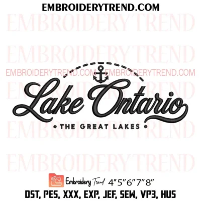 Lake Ontario The Great Lakes Embroidery Design, Canada PES File