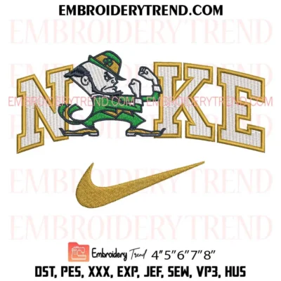 Nike Notre Dame Fighting Irish Embroidery Design, NCAA Logo Pes Design File