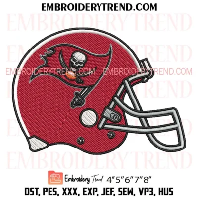 Tampa Bay Buccaneers Helmet Embroidery Design, Football NFL PES Instant Download