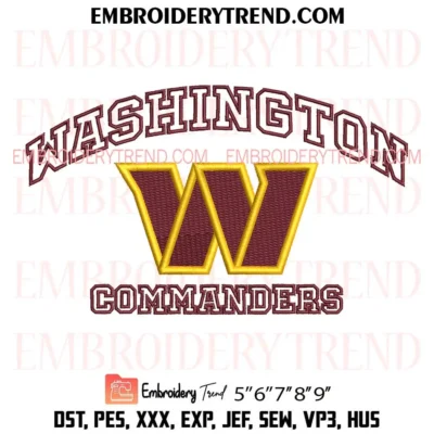 Washington Commanders Team Embroidery Design, Football Team Machine Embroidery File