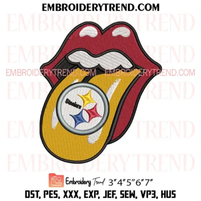 Pittsburgh Steelers Tongue Embroidery Design, NFL Football PES Instant Download