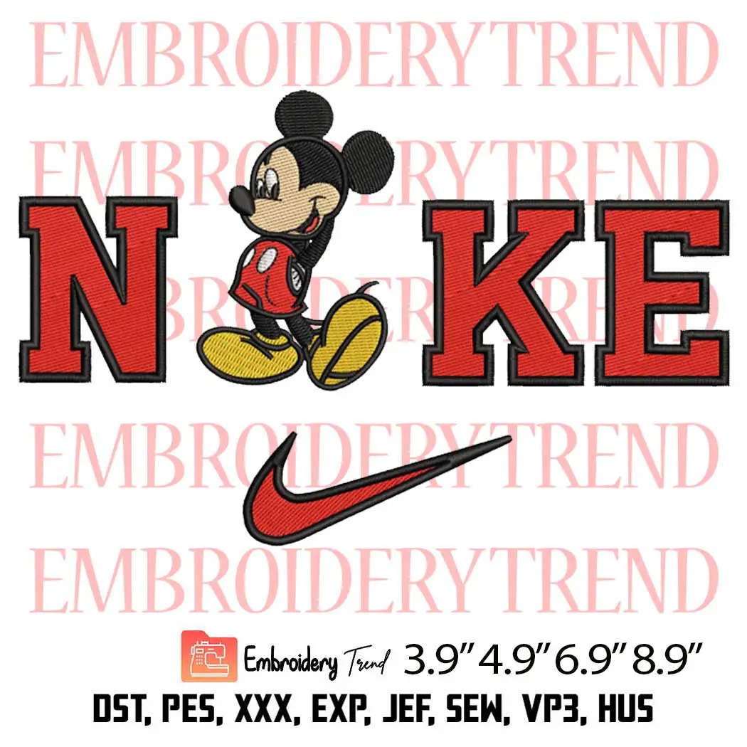 Mickey Mouse Nike Swoosh Embroidery Design, Disney Couple Embroidery ...